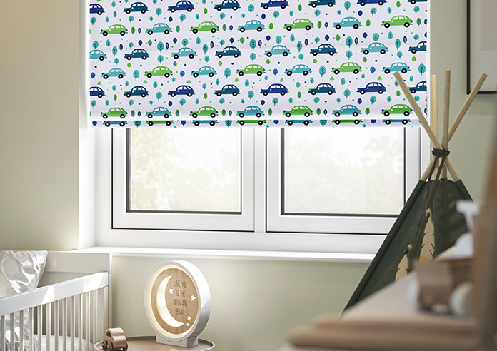Leafy Lane, Aqua - Roman Blind - Image 5